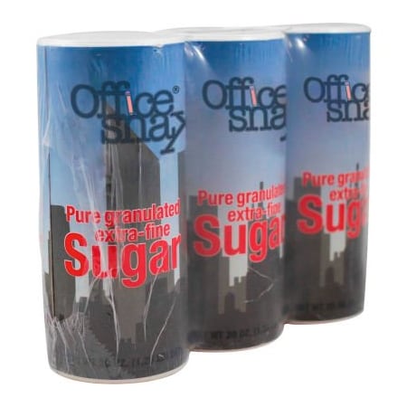 Office Snax. Office Snax Reclosable Canister of Sugar, 20 oz, 3/Pack OFX00019G